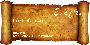 Engl Áron névjegykártya